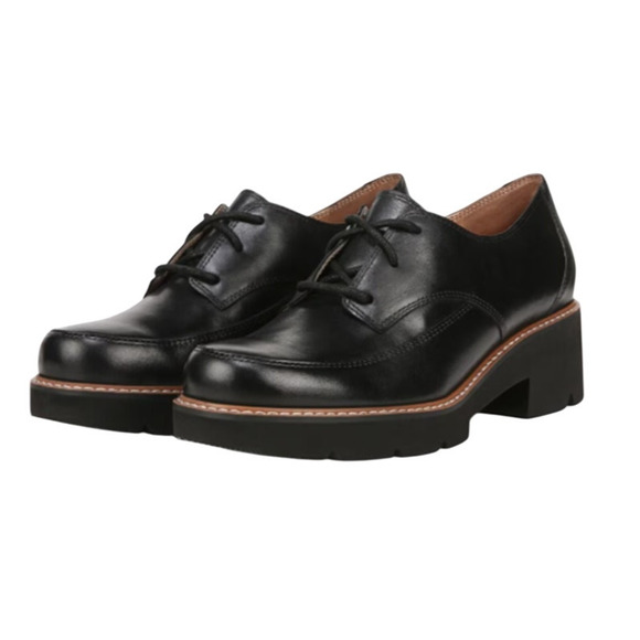 Naturalizer Womens Darry Lace Up Oxford Loafer US 9 M EU 40 Black Leather NWOB - Picture 1 of 12